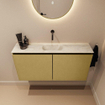 MONDIAZ TURE-DLUX Meuble toilette - 100cm - Oro - EDEN - vasque Ostra - position centrale - sans trou de robinet SW1105000