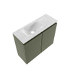 MONDIAZ TURE-DLUX Meuble de toilette 60cm Army. Lavabo EDEN Opalo position gauche. Avec 1 trou de robinet. SW1104212