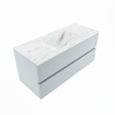 Mondiaz VICA-DLUX Ensemble de meuble de salle de bain - 110cm - meuble sous-vasque argile - 2 tiroirs - lavabo encastré nuage milieu - 1 trou de robinet - version haute 60cm - opalo SW1086498