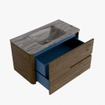 Mondiaz CIRO-DLUX Badkamermeubelset - 90x45x50cm - Solid surface wastafel Sombra - 1 wasbak Midden - zonder kraangaten - 2 lades - Dusk SW1533401