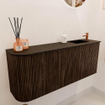 Mondiaz JOYA 101.6cm toiletmeubel - ronding links kleur Walnut - Wastafel FAYE positie Rechts 1 kraangat kleur Urban. SW1421429