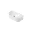 QeramiQ Pure Lave-Mains - 40x22x12 cm - Lisse - demi-lune - sans trou de robinet - Céramique - Blanc mat SW1210763