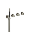 Hotbath Cobber partie visible mitigeur thermostatique encastré bain-douche avec 2 robinets d'arrêt sans bec nickel brossé SW229911