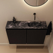MONDIAZ TURE-DLUX Meuble de toilettes 80 cm Urban. EDEN lavabo Lava position droite. Sans trou de robinet. SW1103637