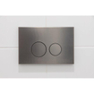Adema Salina 2.0 Toiletset - 48.5x36x32cm - diepspoel - spoelrandloos - QeramiQ inbouwreservoir - softclose - quickrelease - toiletzitting - gunmetal metalen bedieningsplaat - ronde knoppen - wit SW1474587