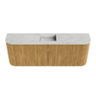 Mondiaz JOYA-DLUX 113.2cm toiletmeubel - ronding links en rechts kleur Oak - Wastafel FAYE positie Midden 1 kraangat kleur Opalo. SW1422157