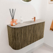 Mondiaz JOYA-DLUX 83.2cm toiletmeubel - ronding links en rechts kleur Dusk - Wastafel FAYE positie Midden 1 kraangat kleur Opalo. SW1423381