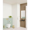 Fortifura Fuente Pack Lave-mains - 40x22x9cm - 1 trou de robinet - pierre naturelle - robinet Laiton brossé - Noir SW1111553