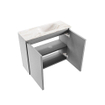 MONDIAZ TURE-DLUX Meuble toilette - 60cm - Plata - EDEN - vasque Frappe - position droite - sans trou de robinet SW1102931