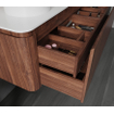 Royal Plaza Terra Wastafelonderkast - 140cm - 4 lades - afgeronde hoeken - kastanje (walnoot) SW1174104