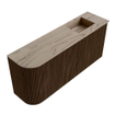 Mondiaz JOYA-DLUX 91.6cm toiletmeubel - ronding links kleur Walnut - Wastafel FAYE positie Rechts 1 kraangat kleur Arena. SW1424367