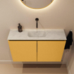 MONDIAZ TURE-DLUX meuble WC 80 cm Ocher. EDEN lavabo Opalo position milieu. Sans trou de robinet. SW1104399