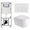 Duravit Me by starck Toiletset - inbouwreservoir met UP320 spoelmachine - softclose zitting - wit glans bedieningsplaat - rechthoekige knoppen - wit glans SW1574303