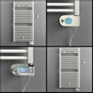 Instamat Robina radiateur électrique pour serviettes, h 1285 x l 600 mm, avec supports muraux, blanc standard SW416956