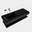 MONDIAZ ALAN 120cm - Ensemble meuble de salle de bains - solid surface - tablette avec lavabo suspendu - vasque à gauche - 0 trous de robinet - urban SW408736