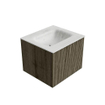 Mondiaz KURVE-DLUX Ensemble meuble de salle de bains - 50x46x40cm - 1 tiroir - lavabo solid surface - central - sans trou de robinet - Shadow SW1414404