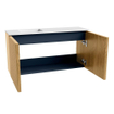 Mondiaz JOYA 80cm toiletmeubel - kleur Oak - Wastafel FAYE positie Links 1 kraangat kleur Talc. SW1421110