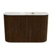 Mondiaz JOYA-DLUX Meuble de toilette 63,2cm - arrondis gauche et droite couleur Noyer - Vasque FAYE position Milieu Sans trou de robinet couleur Frappe SW1422324