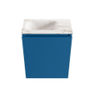 MONDIAZ TURE-DLUX Meuble toilette - 40cm - Jeans - EDEN - vasque Frappe - position gauche - sans trou de robinet SW1102807