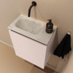 MONDIAZ TURE-DLUX Meuble de toilettes 40 cm Rosee. EDEN lavabo Opalo position gauche. Sans trou de robinet. SW1104485