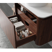 Royal Plaza Terra Ensemble meuble de salle de bains - 80x46.2x46cm - plan de toilette solid surface blanc mat - 2 tiroirs - châtaignier (noyer) SW1426281