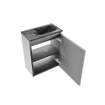 MONDIAZ TURE-DLUX Meuble WC 40 cm Plata. Lavabo EDEN Lava position droite. Sans trou de robinet. SW1103943
