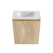 MONDIAZ TURE-DLUX 40cm toiletmeubel Washed Oak. EDEN wastafel Opalo positie midden. Zonder kraangat. SW1104624