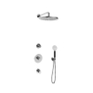 Hotbath Cobber IBS20 Ensemble de douche de pluie encastré - bras mural 35 cm - pomme de douche ronde 30 cm - douchette 3 jets - chrome SW440552