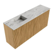 Mondiaz JOYA-DLUX 90cm toiletmeubel - kleur Oak - Wastafel FAYE positie Links Zonder kraangat kleur Glace. SW1422029