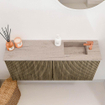 Mondiaz JOYA-DLUX 90cm toiletmeubel - kleur Dusk - Wastafel FAYE positie Rechts 1 kraangat kleur Saba. SW1426276