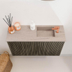Mondiaz JOYA-DLUX 70cm toiletmeubel - kleur Shadow - Wastafel FAYE positie Rechts 1 kraangat kleur Saba. SW1425108