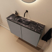 MONDIAZ TURE-DLUX Meuble toilette - 80cm - Smoke - EDEN - vasque Lava - position centrale - sans trou de robinet SW1104106