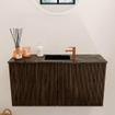 Mondiaz JOYA-DLUX 80cm toiletmeubel - kleur Walnut - Wastafel FAYE positie Midden 1 kraangat kleur Lava. SW1422461