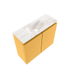 MONDIAZ TURE-DLUX Meuble de toilettes 60cm Ocher. Lavabo EDEN Frappe position milieu. Sans trou de robinet. SW1102905