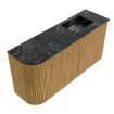 Mondiaz JOYA-DLUX Meuble de toilette 81,6cm - arrondi gauche couleur Chêne - Vasque FAYE position Droite Sans trou de robinet couleur Lava SW1422091