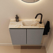 MONDIAZ TURE-DLUX Meuble toilette - 60cm - Smoke - EDEN - vasque Frappe - position droite - 1 trou de robinet SW1103094