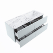 MONDIAZ VICA-DLUX Ensemble meuble de salle de bains - 120cm - meuble bas clay - 4 tiroirs - lavabo encastré cloud à droite - sans trous de robinet - version haute 60cm - glace SW1088190