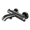 Brauer Gunmetal Carving Badkraan - douchegarnituur - handdouche rond 3 standen - carving knop - PVD - geborsteld gunmetal SW1164645