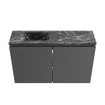 MONDIAZ TURE-DLUX 80cm toiletmeubel Dark Grey. EDEN wastafel Lava positie links. Zonder kraangat. SW1103765