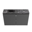 MONDIAZ TURE-DLUX Meuble toilette - 80cm - Dark Grey - EDEN - vasque Lava - position gauche - sans trou de robinet SW1103765