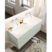 Mondiaz VICA ensemble de meuble de salle de bain - 120cm - meuble sous lavabo greey - 2 tiroirs - lavabo moon double - sans trou de robinet - miroir LED - version XL 60cm de haut SW1098087