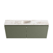 MONDIAZ TURE-DLUX Meuble toilette - 120cm - Army - EDEN - vasque Frappe - position centrale - sans trou de robinet SW1102634