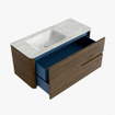 Mondiaz CIRO-DLUX Badkamermeubelset - 110x45x50cm - Solid surface wastafel Opalo - 1 wasbak Links - 1 kraangat - 2 lades - Dusk SW1532945