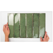 Terravito Dalmira wandtegel - 7.5x30cm - 8.6mm - Rechthoek - Groen glans SW159349