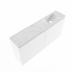 MONDIAZ TURE-DLUX Meuble de toilettes 100 cm Talc. Vasque EDEN Opalo position droite. Sans trou de robinet. SW1104167