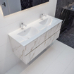 Mondiaz VICA ensemble de meuble de salle de bain - 120cm - meuble sous-vasque carrara - 4 tiroirs - lavabo denia double - 2 trous de robinet - miroir LED - version XL 60cm de haut SW1097576