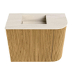 Mondiaz JOYA-DLUX 51.6cm toiletmeubel - ronding rechts kleur Oak - Wastafel FAYE positie Links Zonder kraangat kleur Meli. SW1423991