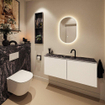 MONDIAZ TURE-DLUX Meuble toilette - 120cm - Talc - EDEN - vasque Lava - position centrale - 1 trou de robinet SW1103612