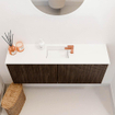 Mondiaz JOYA 100cm meuble de salle de bains WC - couleur Walnut - Vasque FAYE position Milieu 1 trou de robinet couleur Talc. SW1421251