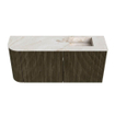 Mondiaz JOYA-DLUX 91.6cm toiletmeubel - ronding links kleur Shadow - Wastafel FAYE positie Rechts Zonder kraangat kleur Frappe. SW1422703